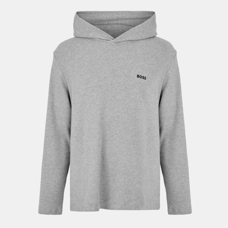 ボス メンズ アウター パーカー・スウェット Boss BWaffle Hoodie Texture Design Grey グレー