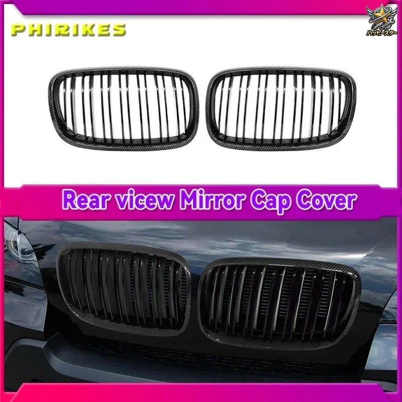 2個入り 車スタイル グロス フロント キドニー ダブルスラット グリル BMW X5 E70 2007-2013 X6 E71 E72 2008-2014