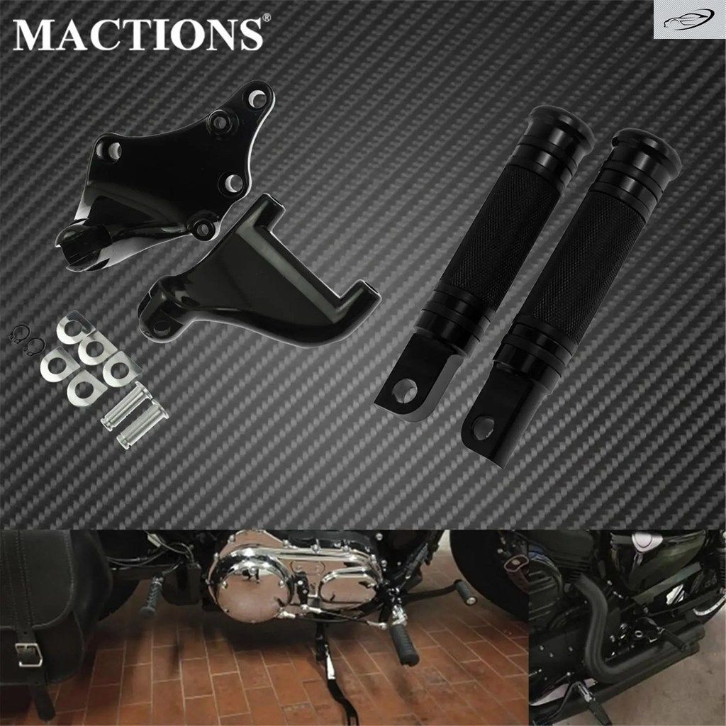 オートバイ用フットレスト リアパッセンジャーフットペグ マウントペダル ハーレー スポーツスター XL883 XL1200 48 2014-2019 アイアン ス