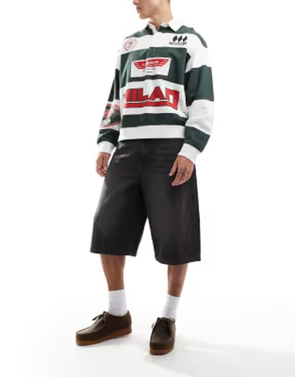 コットンオン メンズ ボトムス デニムパンツ Cotton super baggy jorts Black ブラック
