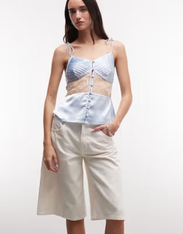 エイソス レディース ボトムス ハーフパンツ・ショーツ ショートパンツ ASOS DESIGN longer bermuda shorts WHITE ホワイト