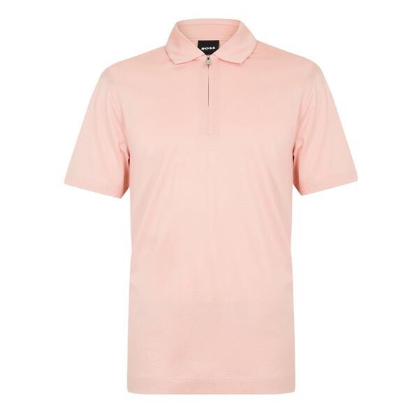 ボス メンズ トップス ポロシャツ Boss Mens H Paras Black Short Sleeve Polo Shirt Light Pink 686 ピンク