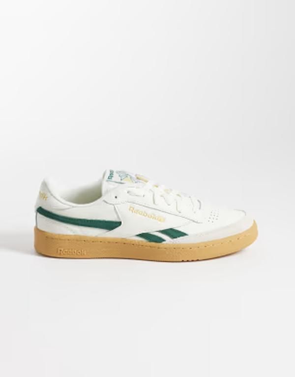 リーボック メンズ シューズ スニーカー Reebok Club C Revenge sneakers and green with gum sole WHITE ホワイト