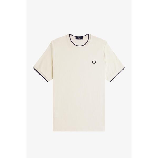 フレッドペリー メンズ トップス Tシャツ クレープ Fred Perry Mens Crepe Pique TShirt Ecru 560 エクリュ