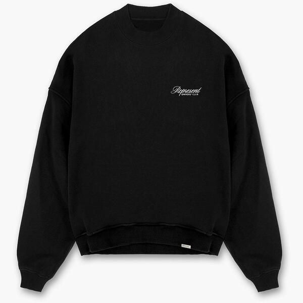 リプレゼント メンズ アウター パーカー・スウェット シャツ コットン Represent Mens OC Script Cotton Long Sleeve Crew Sweatshirt Blac