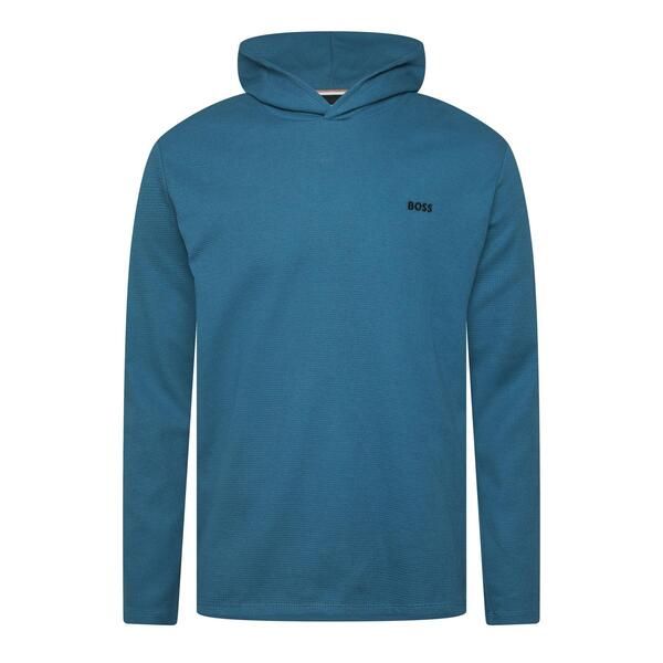 ボス メンズ トップス Tシャツ Boss Waffle Hooded Pyjama TShirt Blue ブルー