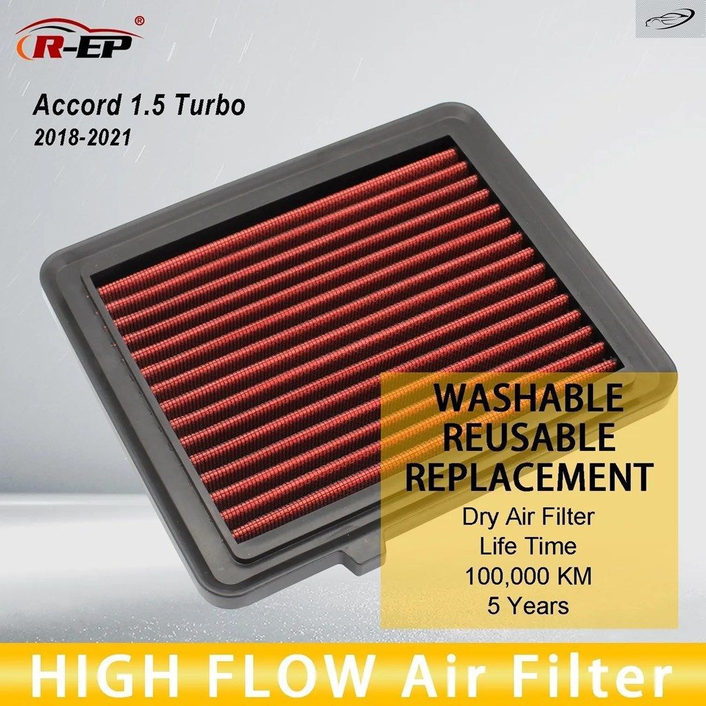 R-EP ハイフローエアフィルター ホンダ アコード 1.5L ターボ 2018 - 2021 洗浄可能 再利用可能 高性能 コールドエアインテーク 7,266円