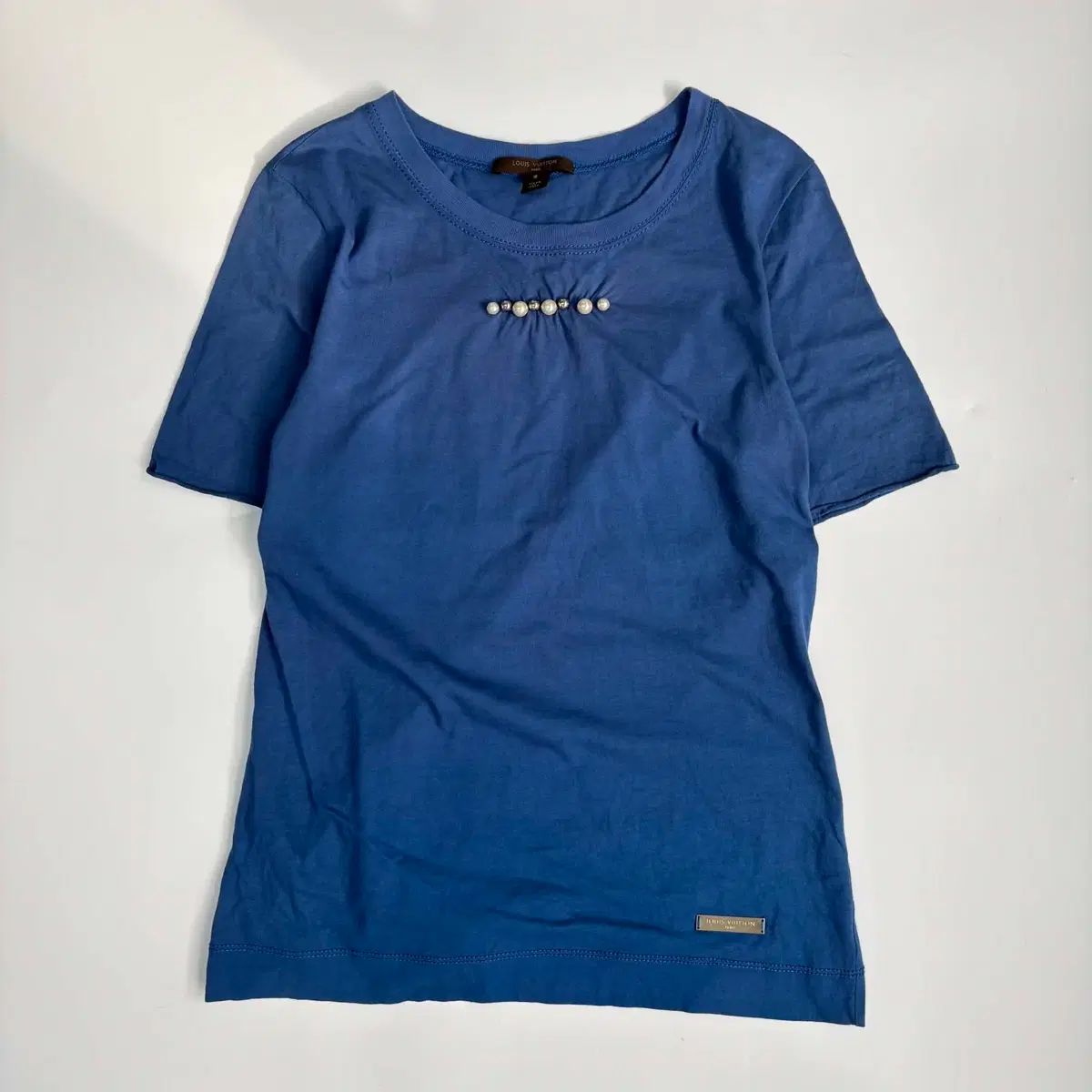 S ルイヴィトン パール デザインテープ ブルー 半袖 Tシャツ 21,875円