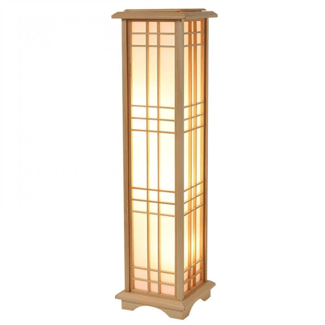 庭園灯 LED照明器具 おしゃれ照明 庭照明 ランプ フロアライト 木製 和風ランプ 間接照明 置き型 和風 木目調 フロアスタンド 天然木 シンプル スタンドライト (L 23x23x91cm)
