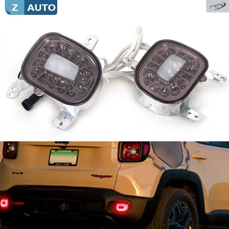 ジープ レネゲード 2015-2019 12V 3W 3D オプティック レッド LED リアバンパー リフレクター リアフォグ テールランプ バックアップ リバ 9,346円