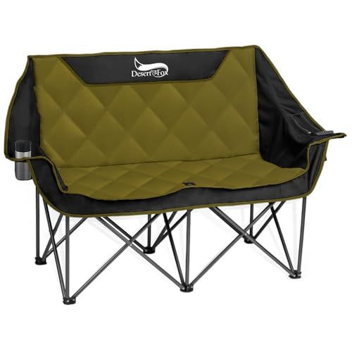 ★新品★DesertFox キャンプ 椅子 2人掛け 四季適用 アウトドアチェア 二人用 折りたたみ コンパクト ソファチェア カップルチェア【独自開発のカップホルダー&クーラーボックス】 【耐荷重300kg】 枕付き 軽量 イス 椅子 収納 cb583bc9 8,570円