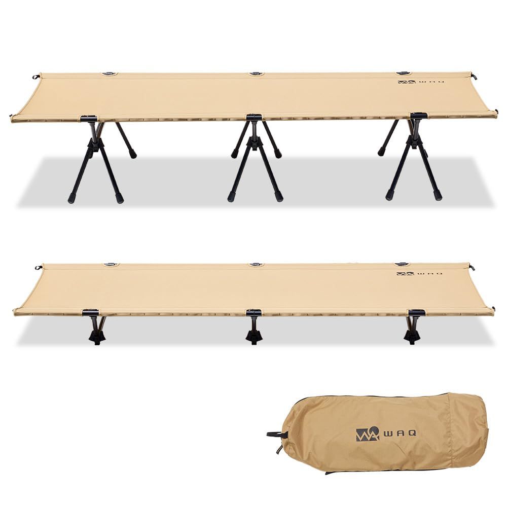 ★新品★WAQ 2WAY キャンプ コット 静音 軽量 折りたたみベッド 耐荷重150kg ハイ/ロー切替可能 99ddb38a