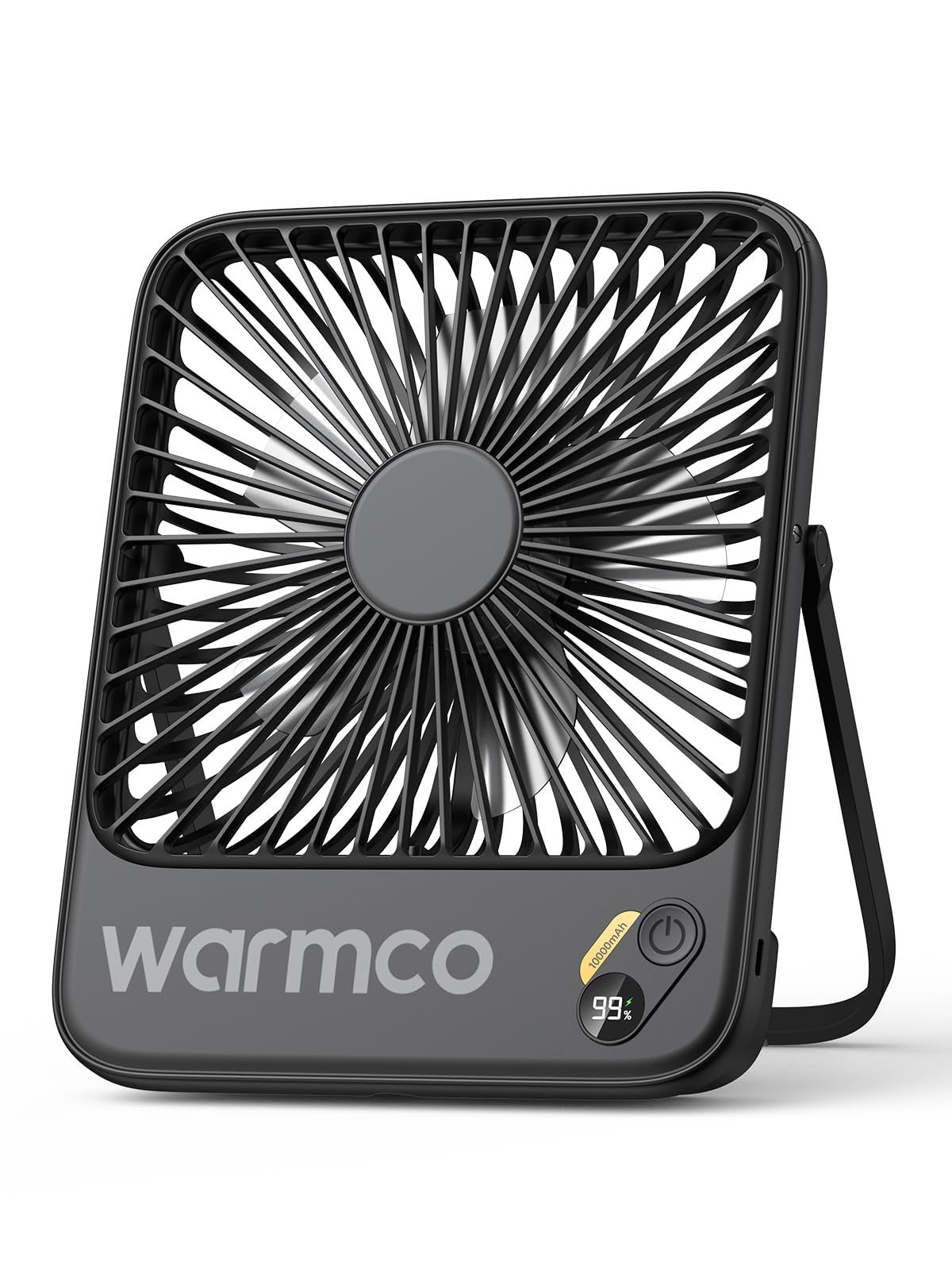 ★新品★Warmco 10000mAh 卓上扇風機 超薄 静音 小型 携帯 最大24時間稼働 4段階風速調節 21高さcm 折畳み式 USB-C充電式 残量表示 手持ち 卓上置き 壁掛け オフィス/家庭/アウトドア ブラック f2b72140