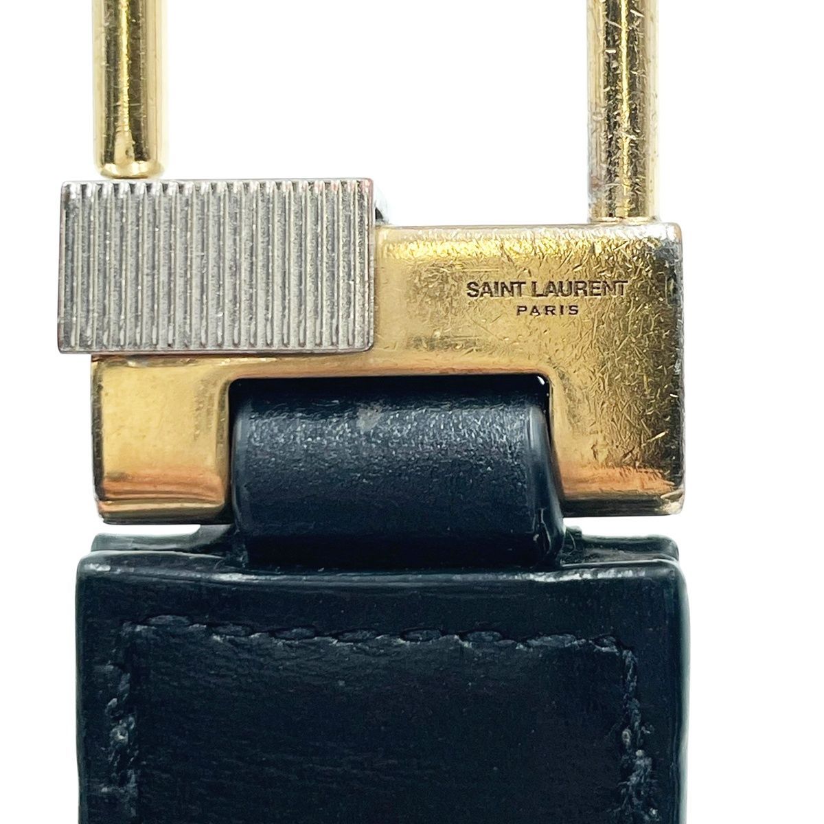 中古】 Saint Laurent サンローラン タイニーモノグラム キーリング