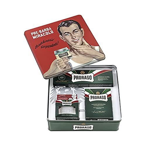 PRORASO ヴィンテージセレクション ジーノ | ユーカリ&メントール、プレシェーブクリーム、シェービングクリーム、アフターシェーブバーム、ヴィンテージメタルボックス、パラベンフリーpms 54e834cb