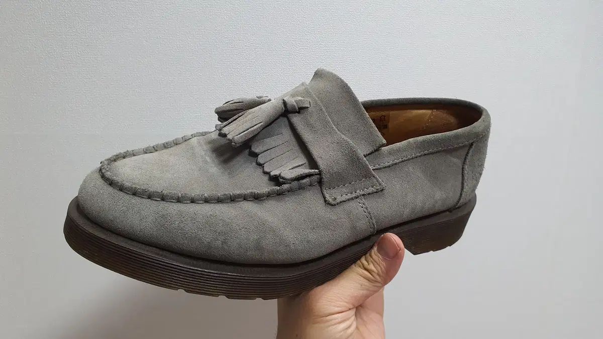 DR. MARTENS ドクターマーチン エイドリアン スウェード グレー ローファー UK7 (260程度)