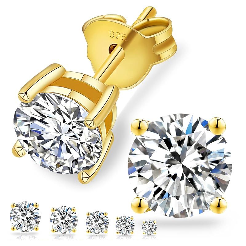 KRKC&CO モアッサナイト ピアス レディース シルバー925 一粒ダイヤ 両耳 20G セカンドピアス 金属アレルギー対応 ゴルード-4本爪 7,375円