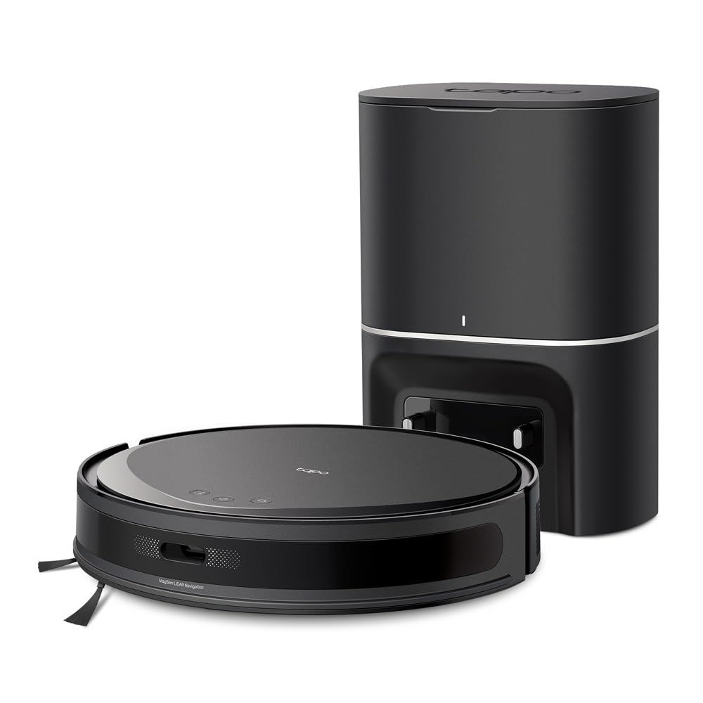 薄型 ロボット掃除機&自動ゴミ収集機 TP-Link Tapo RV20 Max Plus MagSlim™ LiDARナビゲーション搭載 5300Pa 強力吸引 水拭き両用 Tapo IQ+ Smartで清掃 高性能 効率掃除 自動充電 [ゴミ収集機あり]