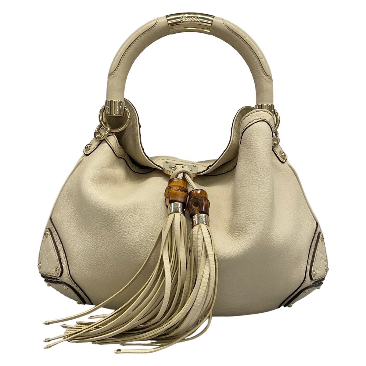 GUCCI(グッチ) ハンドバッグ インディ 185566 アイボリー レザー