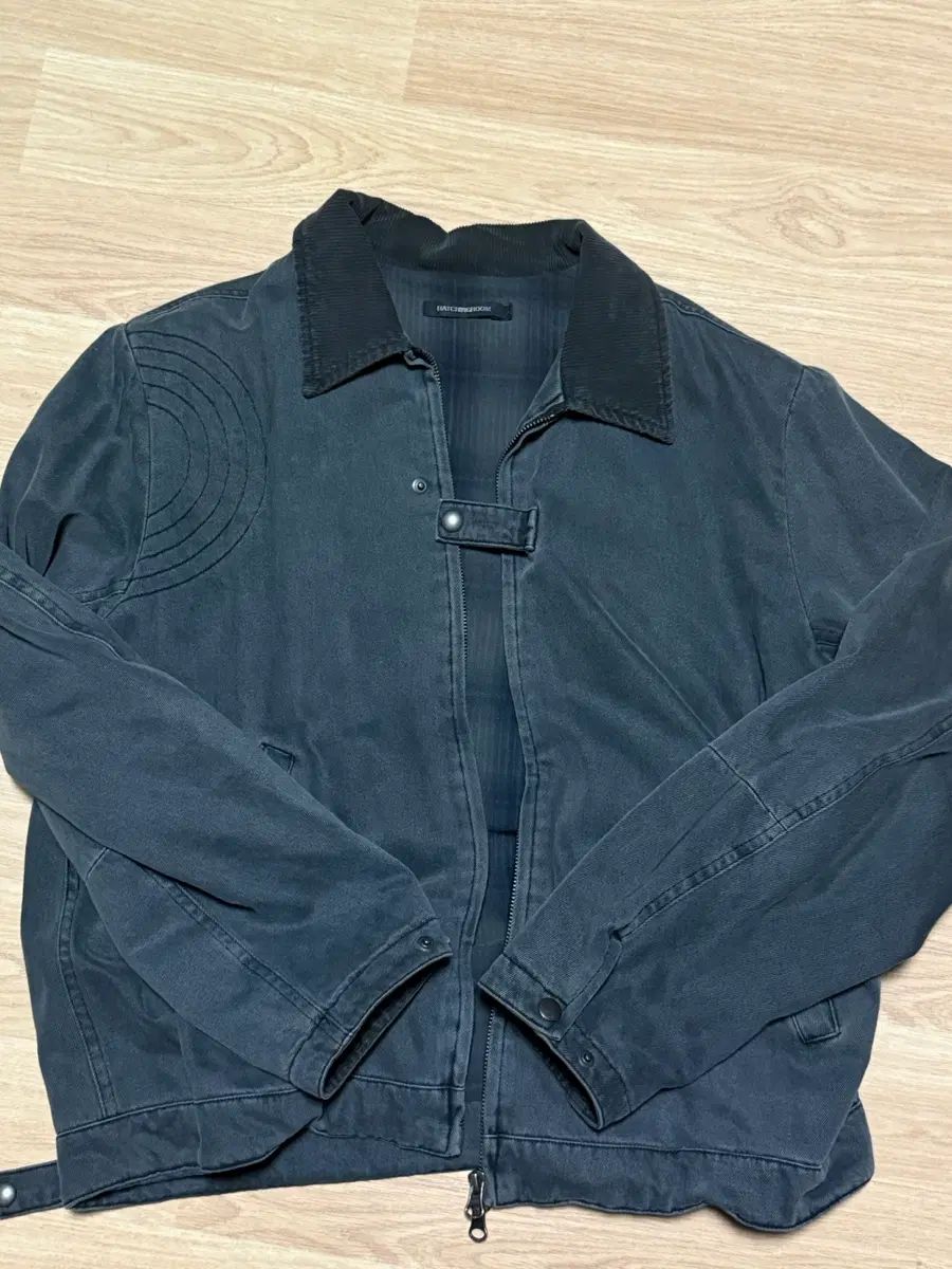 Hatchingroom Denim Work Jacket Dyed Blue Grey