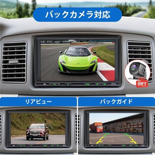 2DIN&7インチディスプレイオーディオ 無線CarPlay+AndroidAuto対応:スマホ連携でナビゲーションする バックカメラ連動、映像出入力、ステアリングコントロール ラジオ/WIFI/FM/AM/Bluetooth5.0内蔵のイン 65c2adb7