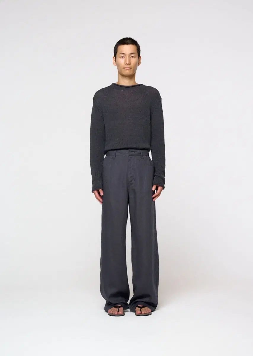 購入 AMOMENTO フェアヤーン プルオーバーニット チャコール(L)