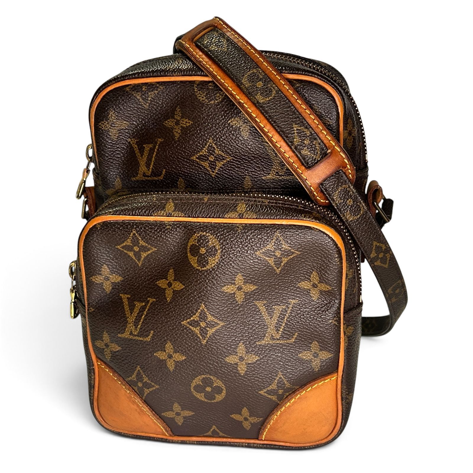 ルイ・ヴィトン LOUIS VUITTON ショルダーバッグ アマゾン M45236 PVCコーティングキャンバス レザー レディース メンズ モノグラム ブラウン系 クリーニング 防水