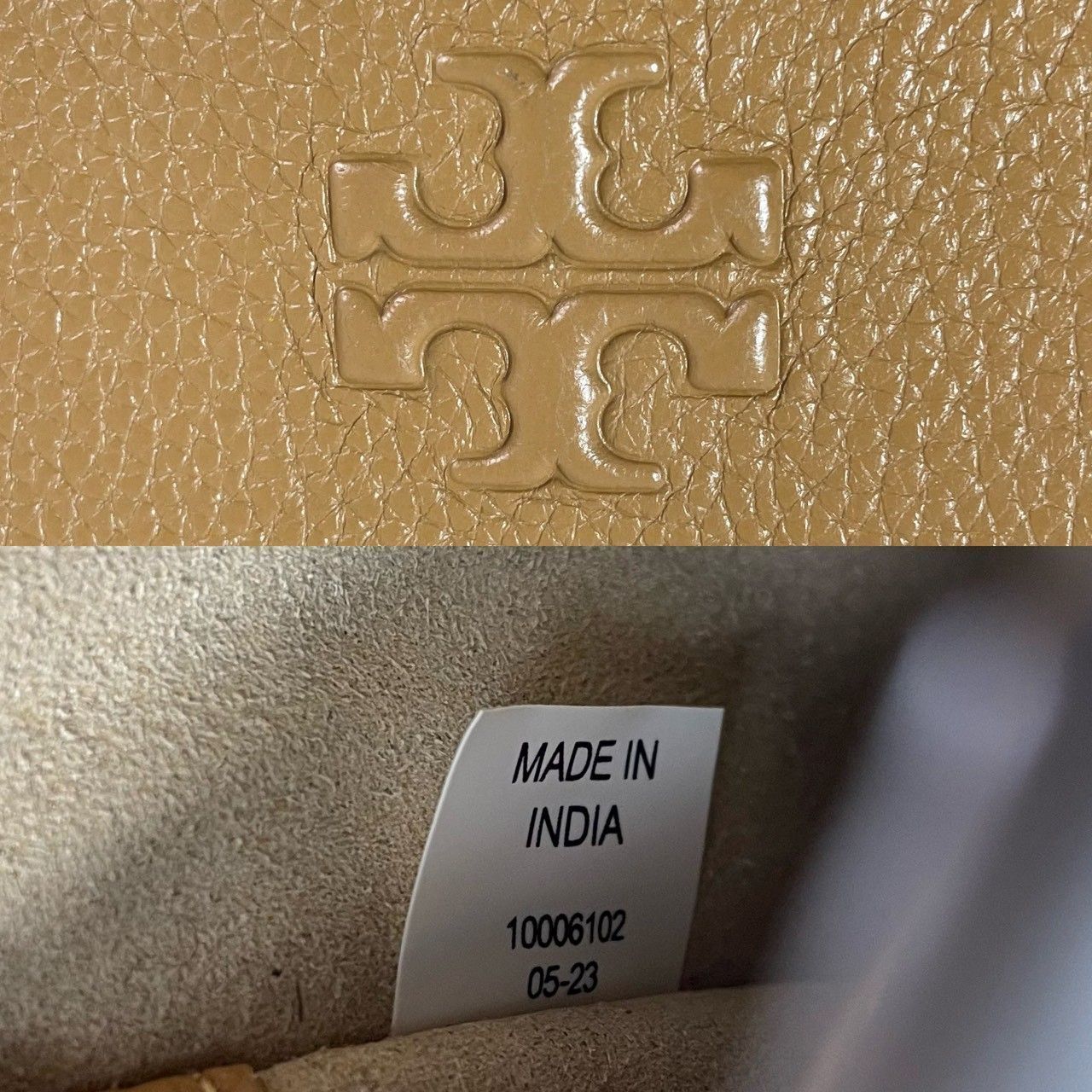 極美品✨TORY BURCH トリーバーチ　スマホショルダーバッグ iphone 携帯 フォンショルダー タッセル クロスショルダー レザー キャメルブラウン ユニセックス 男女兼用