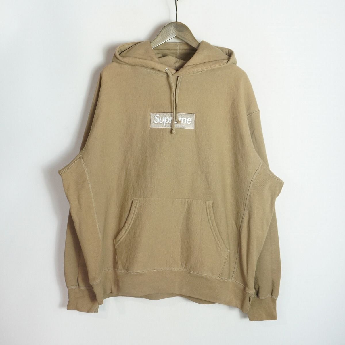 国内正規 23AW SUPREME シュプリーム Box Logo Hooded Sweatshirt ボックスロゴ スウェット パーカー フーディー ダークサンド L 2884Q♪