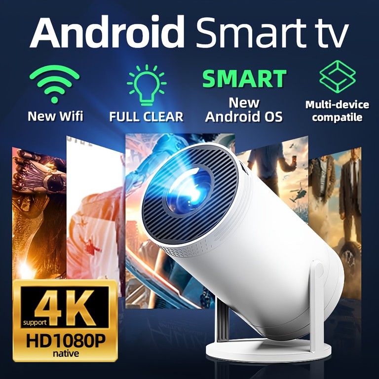 【4K対応・ネイティブ1080P】スマートプロジェクター 家庭用 ホームシアター Ultra HD モバイルミラーリング機能搭載 寝室・寮・学生向け ミニサイズ 父の日/母の日/バレンタイン/クリスマス/こどもの日ギフト【ポップアップ機能あり】