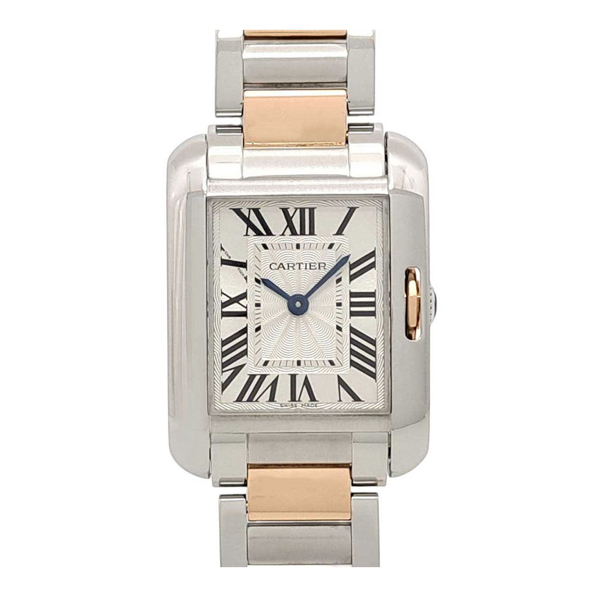カルティエ タンク アングレーズ ウォッチ SM W5310036 クオーツ ステンレススティール ピンクゴールド レディース CARTIER【中古】 【時計】