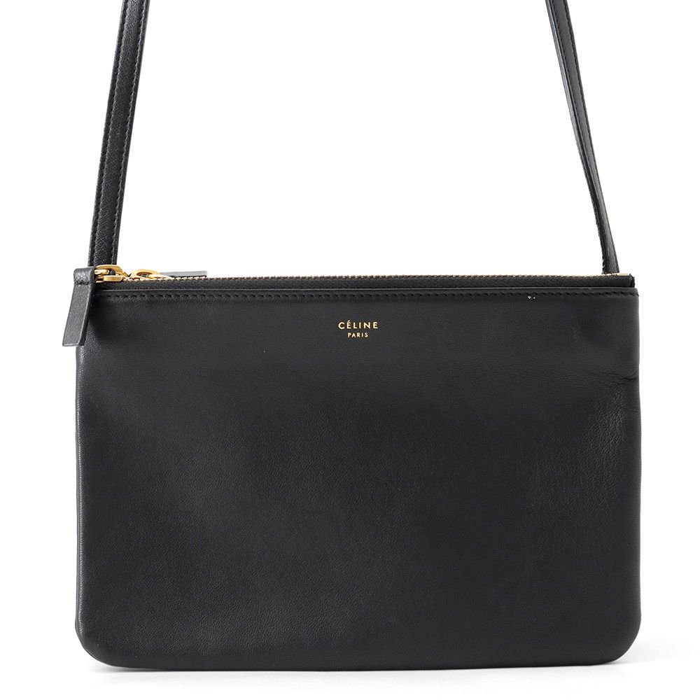 セリーヌ ショルダーバッグ トリオ スモール レザー 192033 CELINE 黒