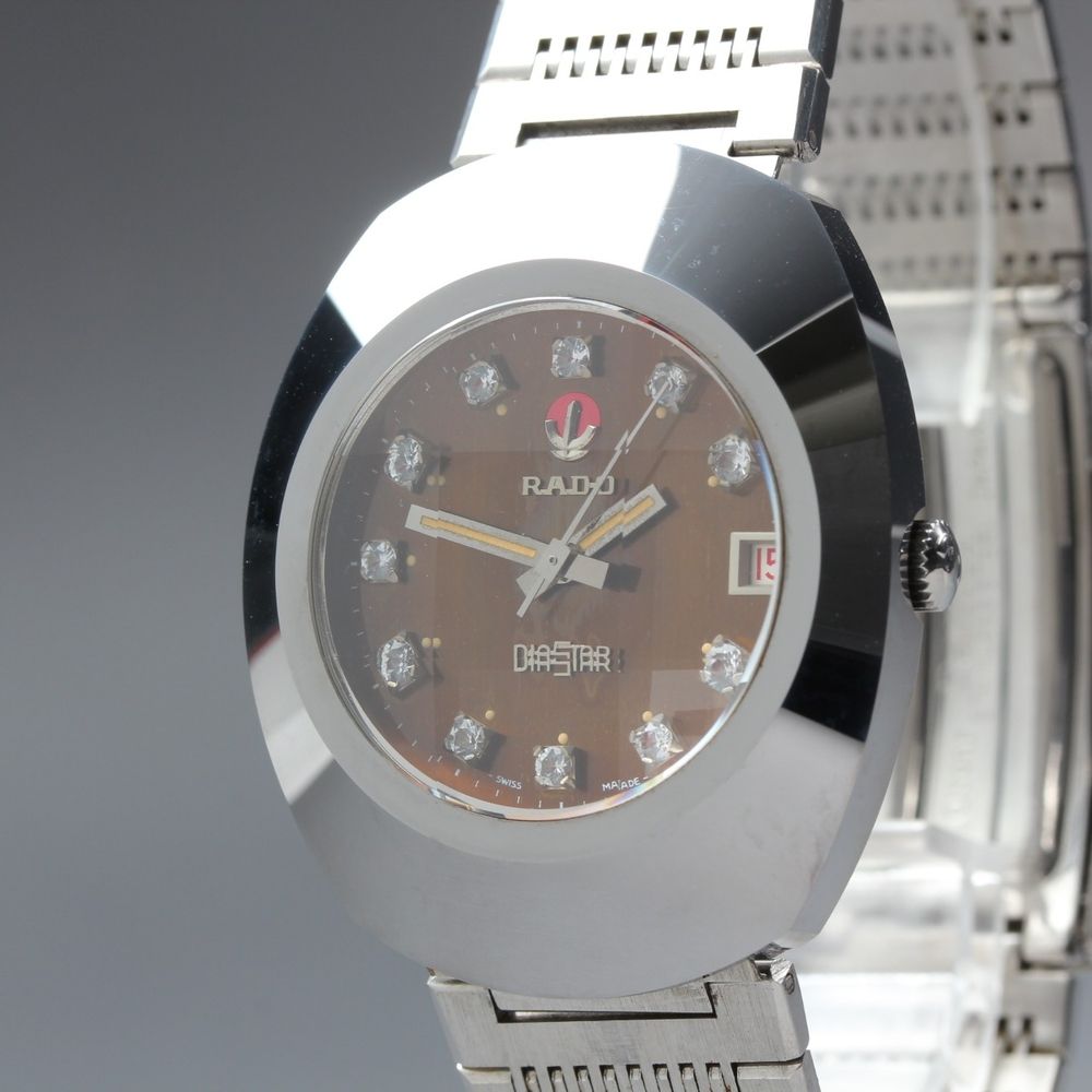 【稼働品】 RADO ダイアスター 1-623.0001.3 ブラウン シルバー デイト 純正ブレス 自動巻き メンズ 腕時計 #17795
