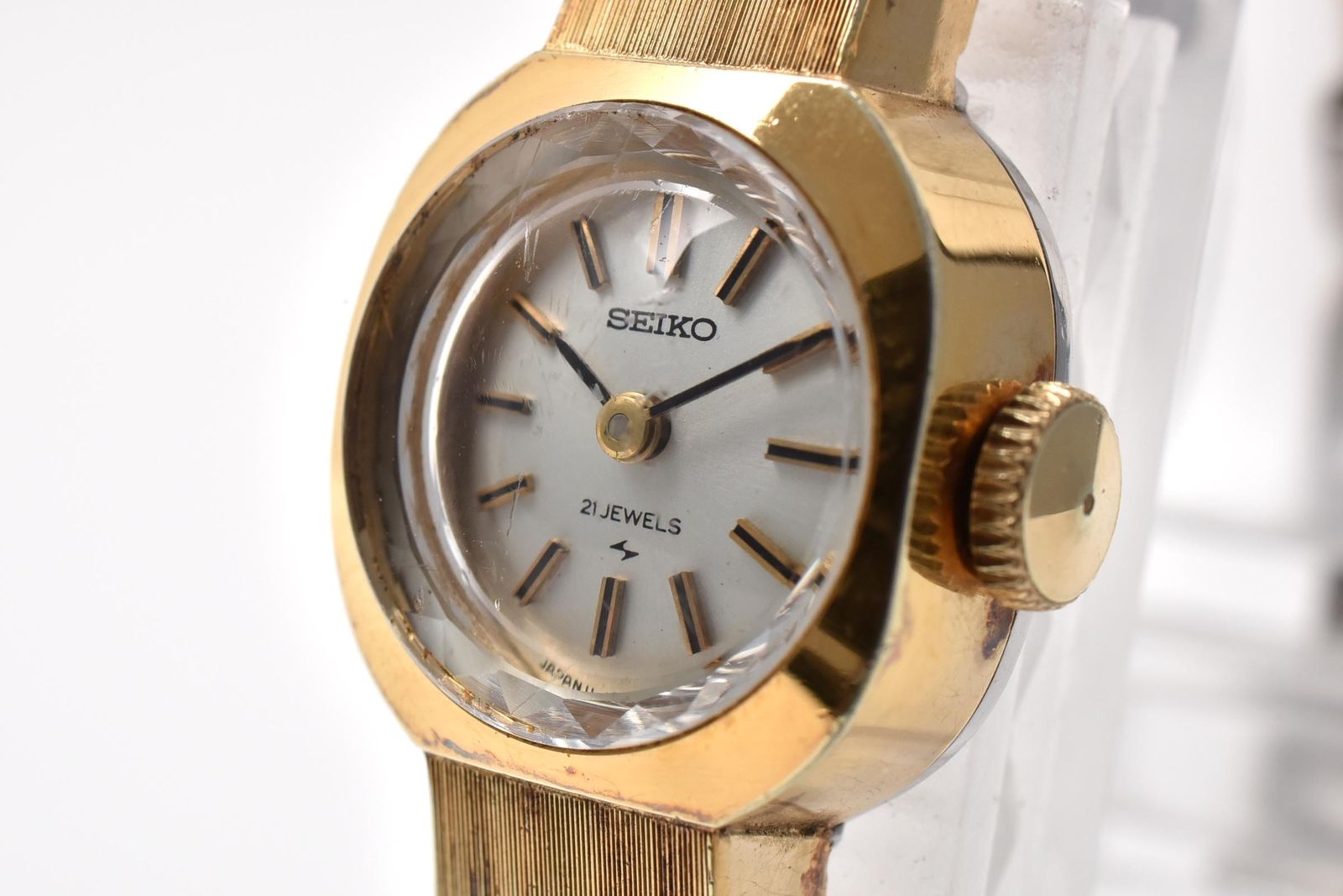 Seiko SEIKO 11-0340 Handwound Dress Watch Silver Dial GP Ladies Watch Vintage