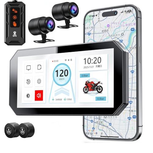 ☆新品☆バイク用ドライブレコーダー ワイヤレス CarPlay/Android Auto対応【前後カメラ 2K+2K・BSD運転補助・GPS内蔵・防犯用合金ホルダ・タイヤ空気圧センサー】 6.25インチIPSタッチスクリーン バイクドラレコ 77b3d914