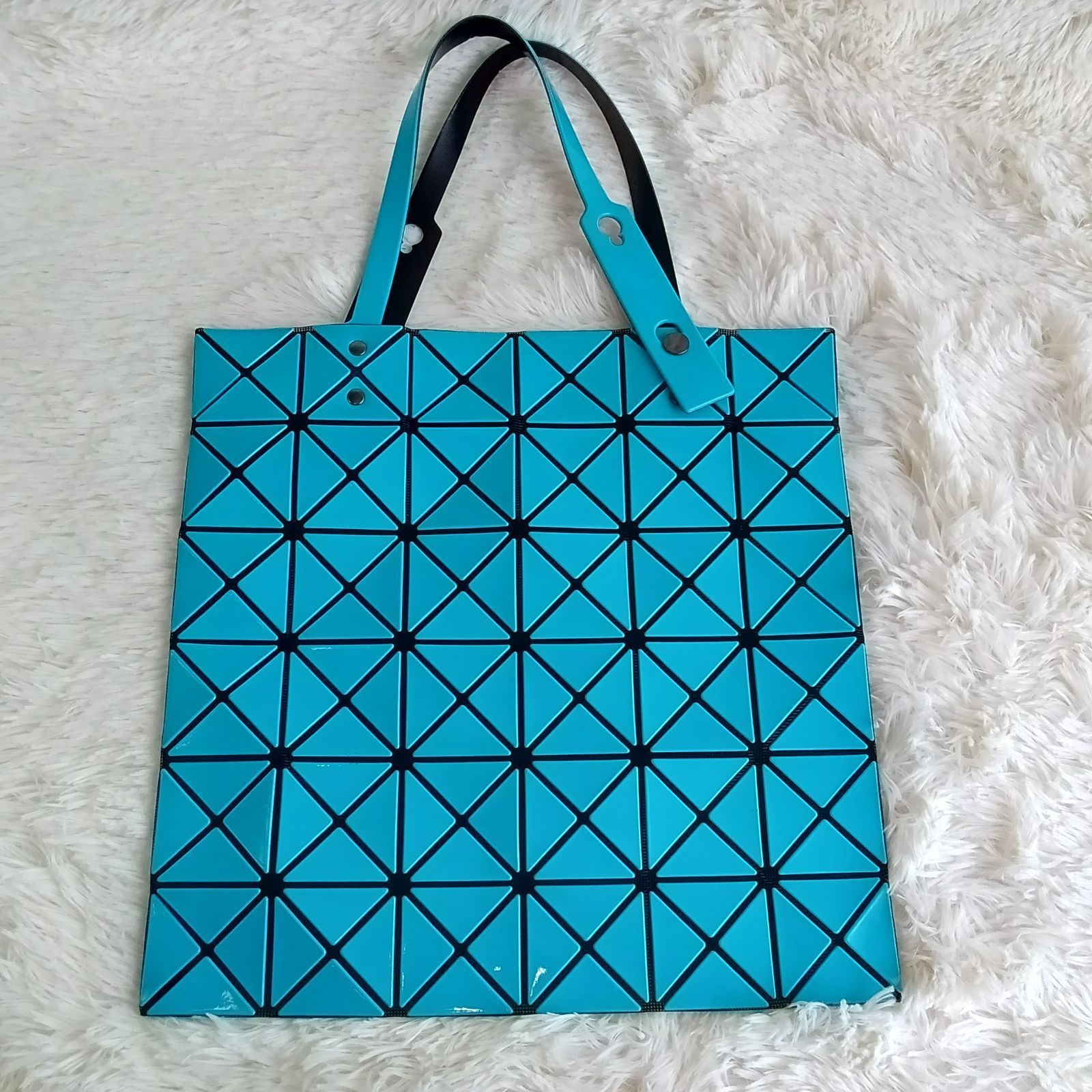 【美品】BAOBAO ISSEY MIYAKE トートバッグ ターコイズブルー