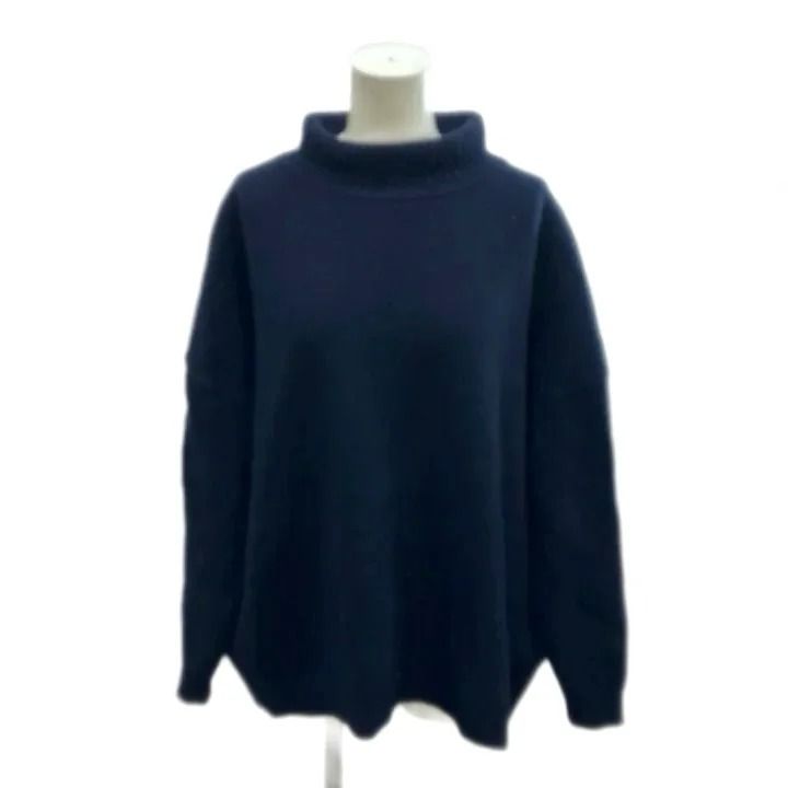 マックスマーラ ウィークエンドライン MAX MARA WEEKEND LINE ニット セーター ウール M 紺 ネイビー ハイネック 長袖 無地 /NP ■GY19