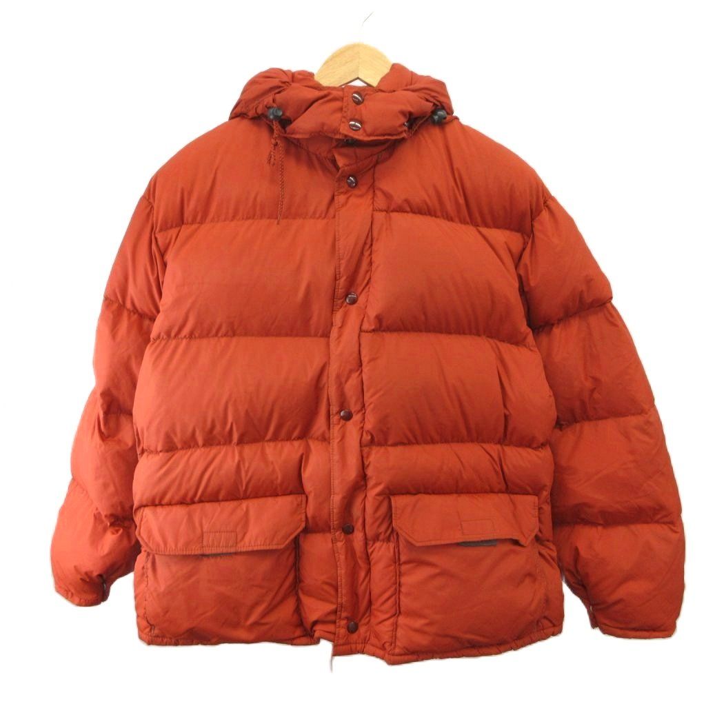 ショット SCHOTT ダウンジャケット 上着 L オレンジ テラコッタ フード付き 長そで ポケット付き /KK ■GY99