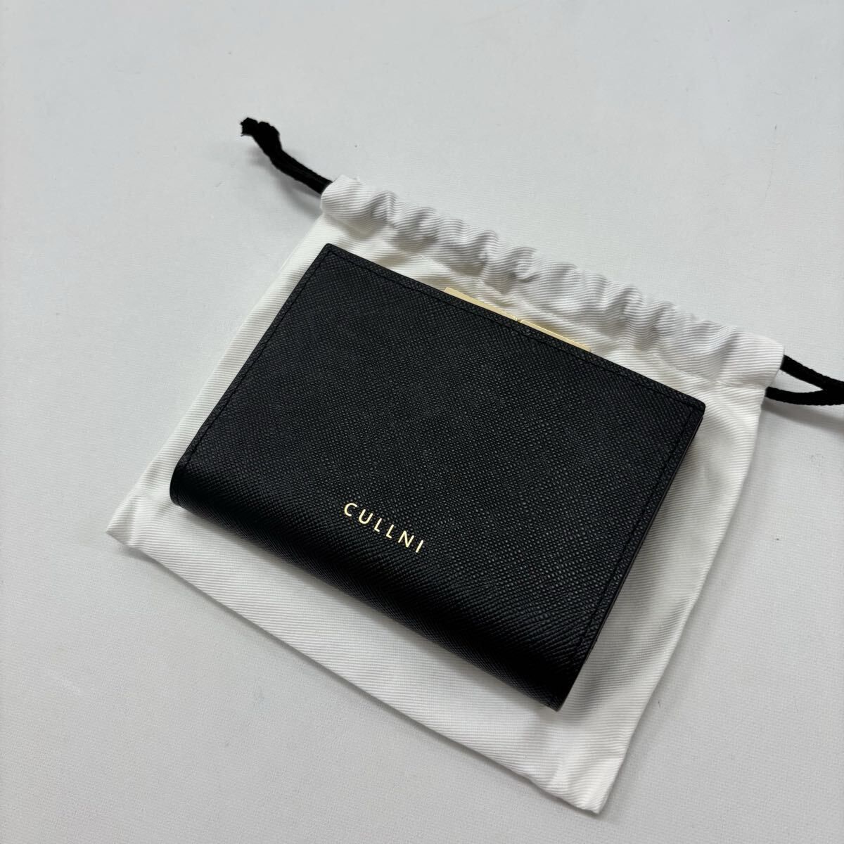CULLNI 二つ折り財布 WL-008 ブラック 未使用 CULLNI クルニ Leather Flap Mini wallet With A Clasp WL-008