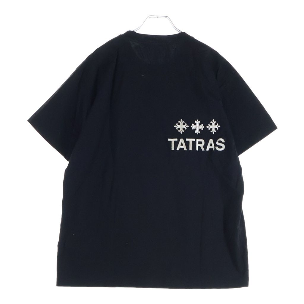 TATRAS (タトラス) NUNKI フロントロゴ刺繍 クルーネック 半袖Tシャツカットソー ブラック MTAT24S8193-M