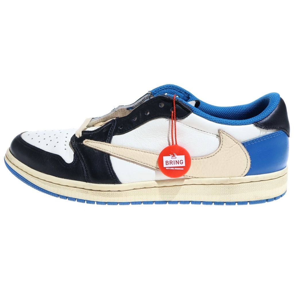 NIKE (ナイキ) ×TRAVIS SCOTT FRAGMENT DESIGN AIR JORDAN 1 LOW OG SP DM7866-140 エアジョーダン1 ローカットスニーカー US10.5/28.5cm セイル/ブルー