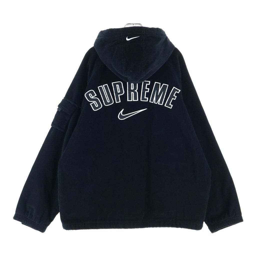 SUPREME (シュプリーム) 22SS ×NIKE Arc Corduroy Hooded Jacket ナイキ アーチロゴ コーデュロイ フーデッド ジャケット ブラック DM1772-010