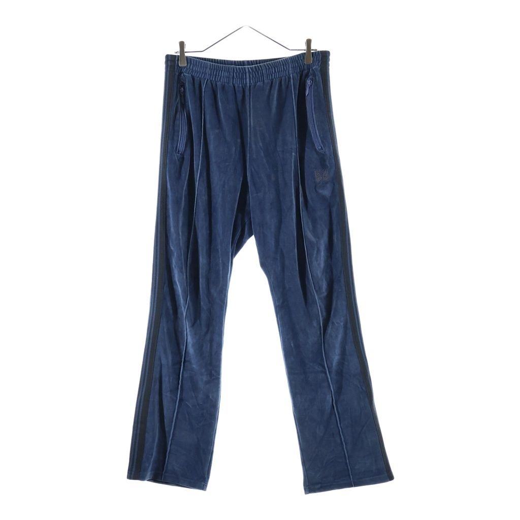 Needles (ニードルス) 23AW NARROW TRACK PANTS サイドライン ベロア トラックパンツ ブルー NS253