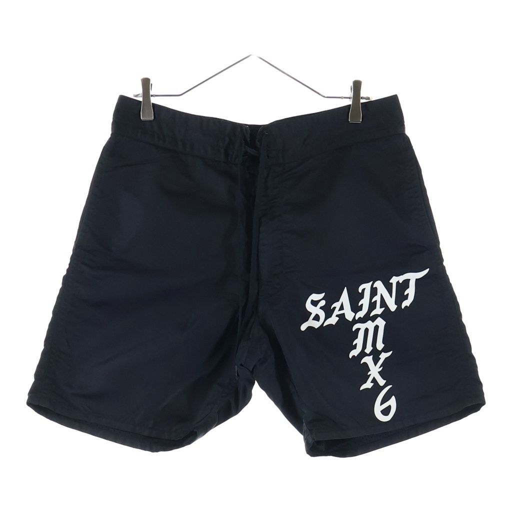 SAINT MICHAEL (セントマイケル) 23SS SWIMMING SHORT ロゴプリント ナイロン スウィムショーツ ハーフパンツ ブラック SM-S23-0000-065 17,381円
