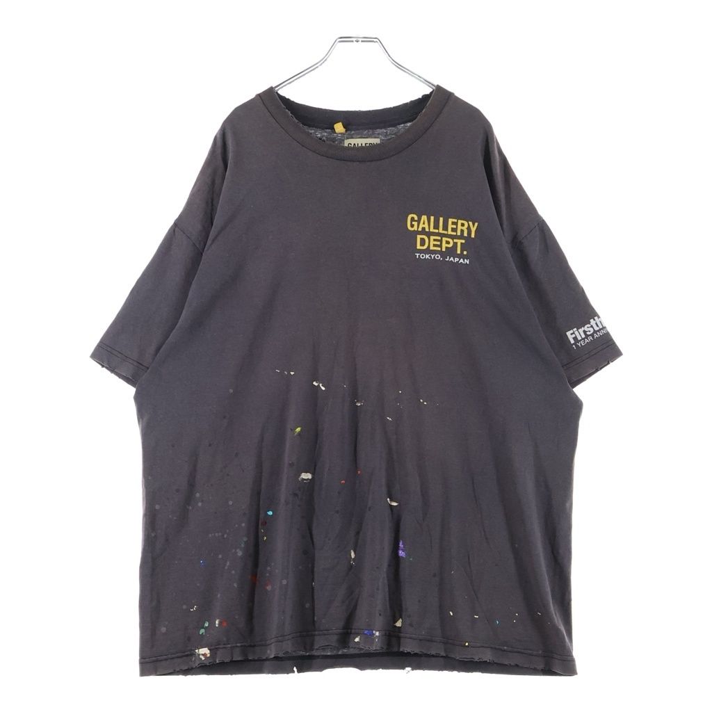 GALLERY DEPT. (ギャラリーデプト) ×Firsthand 1 Year Anniversary ヴィンテージフェード加工ロゴプリント半袖Tシャツ グレー