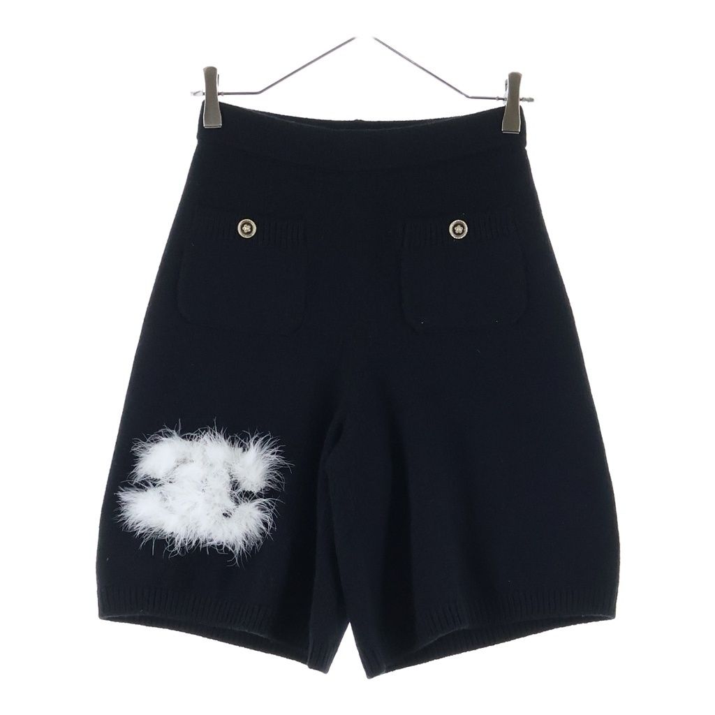 CHANEL (シャネル) ココマーク P76 カシミヤ ハーフ パンツ ブラック P76115K10969 レディース