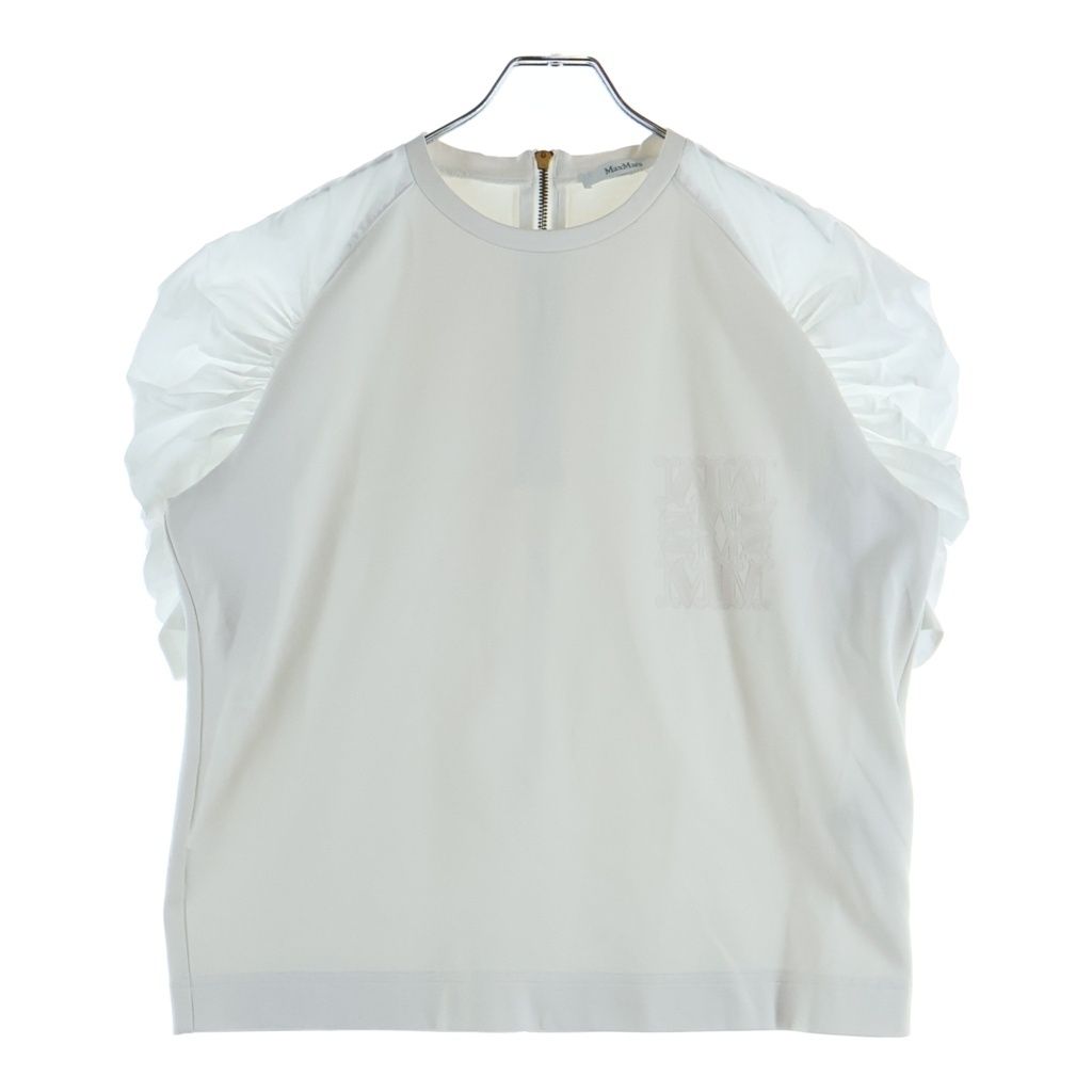 Max Mara (マックスマーラ) MANTIDE マンティデ テクニカル ジャージーTシャツ カットソー ホワイト 2511941022 6 50 レディース