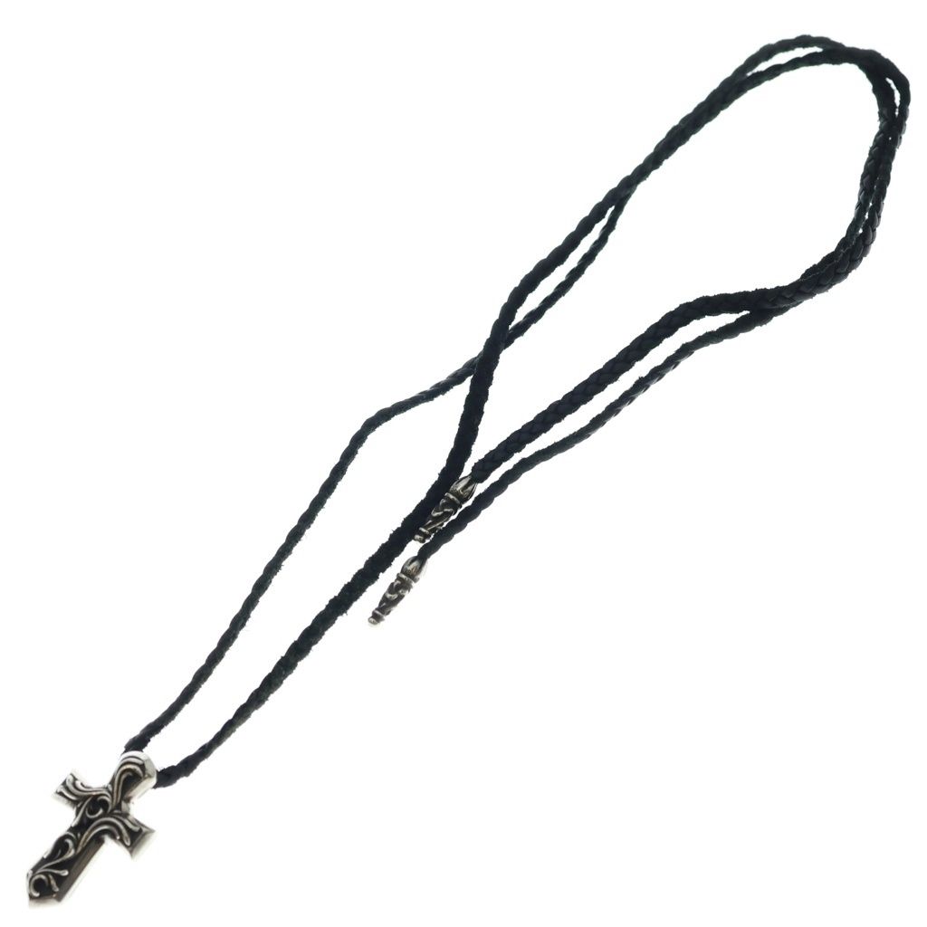 CHROME HEARTS (クロムハーツ) VULCAN CROSS SML LB バルカンクロス スモール レザーブレイド ネックレス シルバー