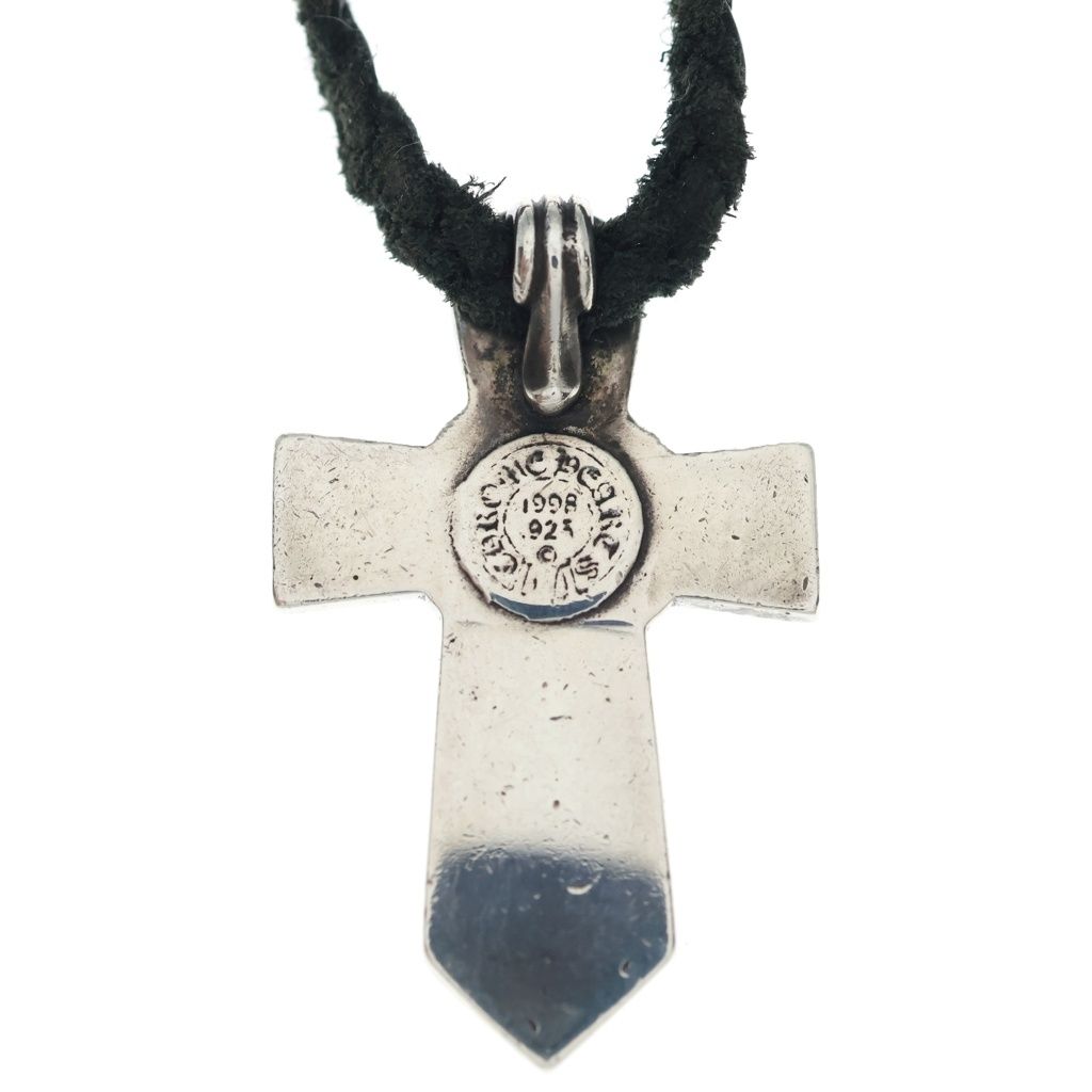 CHROME HEARTS (クロムハーツ) VULCAN CROSS SML LB バルカンクロス スモール レザーブレイド ネックレス シルバー
