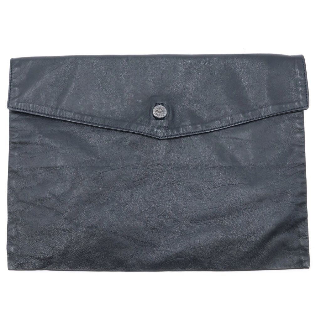 CHROME HEARTS (クロムハーツ) ホースシューボタン レザークラッチバッグ ブラック 132,825円